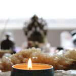 Imbolc ritual candles and seasonal symbols